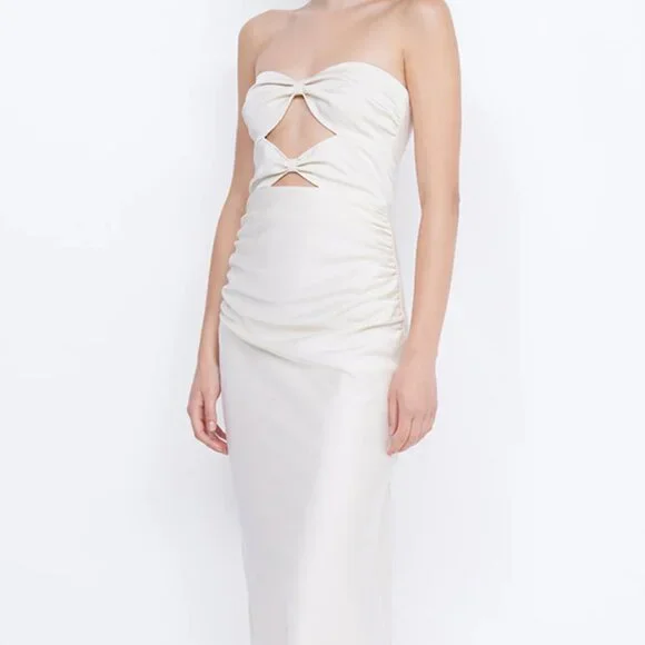 white christmas dresses Peyson Maxi Dress in Cream/Black Stripe – Isalis main image 1